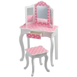Polka Dot Fashion Prints Vanity Table & Stool Set Pink - Teamson Kids 11 Polka Dot Fashion Prints Vanity Table & Stool Set Pink - Teamson Kids -Child Home Decoration Store GUEST 01155bac e3df 4437 aeed 60698b770388