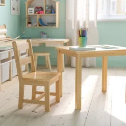 Flash Furniture Kids Solid Hardwood Table And Chair Set For Playroom, Bedroom, Kitchen - 3 Piece Set 23 Flash Furniture Kids Solid Hardwood Table And Chair Set For Playroom, Bedroom, Kitchen - 3 Piece Set -Child Home Decoration Store GUEST 033cb6e0 d960 4df6 bd13 b4185f5a1698 1