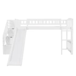 Twin Size Loft Bed With Two Drawers And Slides - ModernLuxe -Child Home Decoration Store GUEST 03435653 8ee9 4dcf 8257 da14909a2585