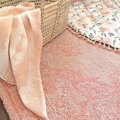 Crane Baby 5' X 7' Hand-Tufted Wool Medallion Rug - Parker Rose 6 Crane Baby 5' X 7' Hand-Tufted Wool Medallion Rug - Parker Rose - Image 4