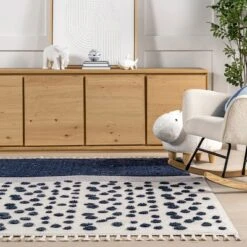 NuLOOM Alena Starry Night High-Low Kids Tasseled Area Rug -Child Home Decoration Store GUEST 0604d1e3 efc7 4131 98a8 c14a99091aa6