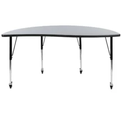 Emma And Oliver Mobile 60" Half Circle Wave Collaborative Grey Adjustable Height Activity Table 19 Emma And Oliver Mobile 60" Half Circle Wave Collaborative Grey Adjustable Height Activity Table -Child Home Decoration Store GUEST 060b1bc7 7371 452a 9b77 82462e5f36fa