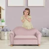 Qaba Ergonomic Foam Kids Sofa With Inner Toy Storage Chest, Velvet Kids Couch With Soft Arms, Children's Lounge Furniture, Pink -Child Home Decoration Store GUEST 065a126c 0fa7 400f ae7d a011fb3a39c4