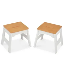 Melissa & Doug Wooden Stools - Set Of 2 - White/Natural -Child Home Decoration Store GUEST 088a0156 cfbc 4e4a ba0d 2c968cc4fdbf