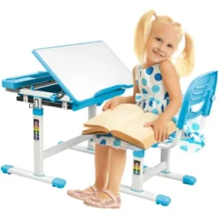 Mount-It! Kids Desk And Chair Set | Height Adjustable Ergonomic Children's School Workstation With Storage Drawer | Blue -Child Home Decoration Store GUEST 0a33b8ac 0cd7 42db ad7a 14e28a3a62e7