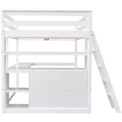 Full Size Loft Bed With Desk, Shelf And Two Built-in Drawers - ModernLuxe 18 Full Size Loft Bed With Desk, Shelf And Two Built-in Drawers - ModernLuxe -Child Home Decoration Store GUEST 0a413e76 2d21 4f64 80cd 09aae583ebe3