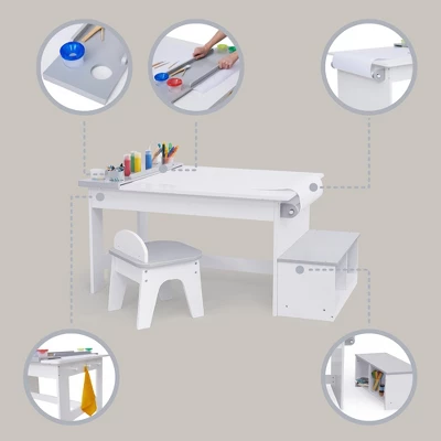 Fantasy Fields - Little Artist Monet Play Art Table Kids Furniture - White/Gray 6 Fantasy Fields - Little Artist Monet Play Art Table Kids Furniture - White/Gray - Image 4