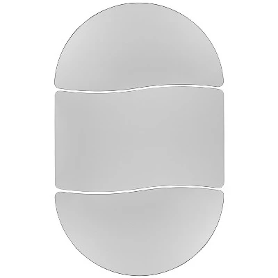 Flash Furniture 3 Piece 76" Oval Wave Flexible Grey Thermal Laminate Activity Table Set - Standard Height Adjustable Legs 13 Flash Furniture 3 Piece 76" Oval Wave Flexible Grey Thermal Laminate Activity Table Set - Standard Height Adjustable Legs - Image 11