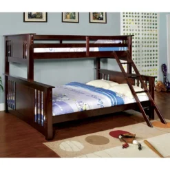 HOMES: Inside + Out Twin XL Over Queen Kids' Lea Bunk Bed Dark Walnut - IoHOMES -Child Home Decoration Store GUEST 117ac477 5ca8 499e bf2e fe03354b2a33