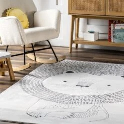 NuLOOM Kinslee Modern Lion Machine Washable Kids Area Rug -Child Home Decoration Store GUEST 11b62ac2 0433 46b0 8274 f568d0d40469