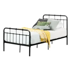 Twin Hankel Metal Platform Bed With Headboard And Footboard Pure Black - South Shore 12 Twin Hankel Metal Platform Bed With Headboard And Footboard Pure Black - South Shore -Child Home Decoration Store GUEST 1292bf81 9d30 4cd7 afdf 37e7c47df58e