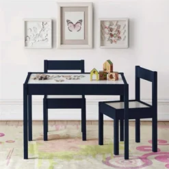 3pc Annya Kiddy Table Set Navy/White - Room & Joy -Child Home Decoration Store GUEST 14507cb0 a395 43e1 a74c 66eefe723635