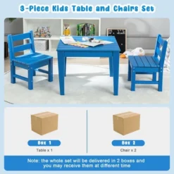 Costway 3PCS Kids Table & 2 Chairs Set Outdoor Heavy-Duty All-Weather Activity Table Set 22 Costway 3PCS Kids Table & 2 Chairs Set Outdoor Heavy-Duty All-Weather Activity Table Set -Child Home Decoration Store GUEST 15ec18b6 acf3 4f63 8bed 1ad969a2ec62