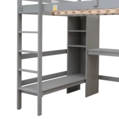 Full Size Loft Bed With Multifunction Shelves And Under-Bed Desk - ModernLuxe 21 Full Size Loft Bed With Multifunction Shelves And Under-Bed Desk - ModernLuxe -Child Home Decoration Store GUEST 164478e8 53b2 4246 b40c 318671843591