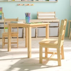 Flash Furniture Kids Solid Hardwood Table And Chair Set For Playroom, Bedroom, Kitchen - 3 Piece Set 24 Flash Furniture Kids Solid Hardwood Table And Chair Set For Playroom, Bedroom, Kitchen - 3 Piece Set -Child Home Decoration Store GUEST 1882cf28 c7a1 4042 ba69 bfdae0177e8d 1