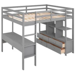 Loft Bed With Built-In Desk, Storage Shelves And Drawers - ModernLuxe -Child Home Decoration Store GUEST 1a4a9eea 20e8 4dd0 955d f6e32b346630