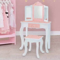 Fashion Twinkle Star Gisele Play Vanity Set Pink/White - Teamson Kids -Child Home Decoration Store GUEST 1bd576c7 0649 4c06 8e01 b61a16d0b6b4