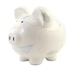 Bank Paper Airplane Piggy Bank - One Bank 7.75 Inches - Money Savings - 36906. - Ceramic - White -Child Home Decoration Store GUEST 1bd9c362 1032 490e 8af5 c516f896a200