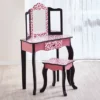 Fashion Leopard Prints Gisele Play Wooden Vanity Set Pink / Black - Teamson Kids -Child Home Decoration Store GUEST 1bf26f27 2aaa 4829 8b9a 90c9cd4d48f3