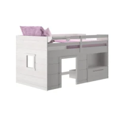 Max & Lily Loft Bed Twin Size Solid Wood Platform Bed Frame For Kids With Storage Drawer -Child Home Decoration Store GUEST 1c153732 fd29 4970 9e81 21d863dc6489