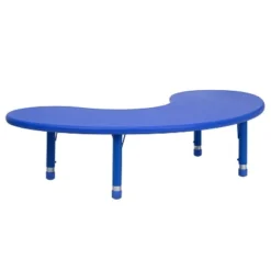 Emma And Oliver 35"W X 65"L Half-Moon Plastic Height Adjustable Activity Table -Child Home Decoration Store GUEST 1ed5e781 e539 412e bab4 2d859bc519f1