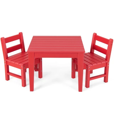 Costway 3PCS Kids Table & 2 Chairs Set Outdoor Heavy-Duty All-Weather Activity Table Set 15 Costway 3PCS Kids Table & 2 Chairs Set Outdoor Heavy-Duty All-Weather Activity Table Set - Image 13