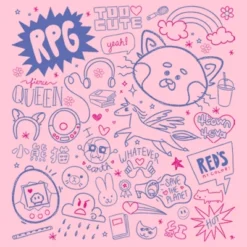 Girl's Turning Red Doodle Collage T-Shirt