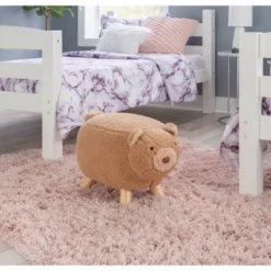 Theodore Teddy Bear Stool Light Brown - Powell