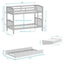 Glenwillow Home Arca Solid Wood Twin Over Twin Bunk Bed -Child Home Decoration Store GUEST 2419c94b f5a5 4737 9b1c 6ce5cb2d5706