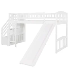 Twin Size Loft Bed With Two Drawers And Slides - ModernLuxe -Child Home Decoration Store GUEST 254fc794 39e5 4a99 85f5 b55be561a1a6