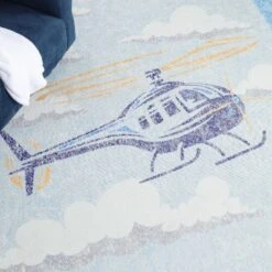 World Traveler Playful Helicopter Kids Playroom Indoor Area Rug By Blue Nile Mills -Child Home Decoration Store GUEST 26cb8468 b53d 4f1e b37f 94e501461cca