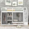 Functional Twin Loft Bed With 3 Shelves, 2 Wardrobes, 2 Drawers And Ladder With Storage-ModernLuxe -Child Home Decoration Store GUEST 2763c581 759b 449a 91ba 6790af32262c