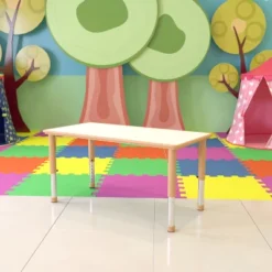 Emma And Oliver 23.625"W X 47.25"L Rectangular Plastic Height Adjustable Activity Table -Child Home Decoration Store GUEST 2942703c a9e0 4609 9391 2d7ceef48b01