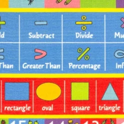 KC CUBS Boy & Girl Kids Math Symbols, Numbers & Shapes Educational Learning & Fun Game Play Area Nursery Bedroom Classroom Rug Carpet -Child Home Decoration Store GUEST 2958023d eb82 48f1 840a fa9a0b216bf9