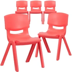 Emma And Oliver 5 Pack Plastic Stackable School Chair With 15.5'' Seat Height -Child Home Decoration Store GUEST 29c1ae00 e3a0 4f3f a262 651c6d89db1d