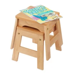 Melissa & Doug Wooden Stools - Set Of 2 - Natural -Child Home Decoration Store GUEST 2a82cbd6 f6fc 4c20 b69a 12bcca308ad2