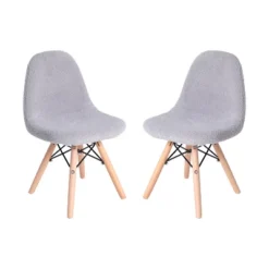 Emma And Oliver Set Of 2 Children's Dorset Faux Shearling Accent Chairs With Beechwood Legs For Bedroom, Play Room And More -Child Home Decoration Store GUEST 2d03eb5f 7663 4a3a 8ba0 6f07e30c09b8