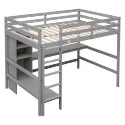 Full Size Loft Bed With Multifunction Shelves And Under-Bed Desk - ModernLuxe 15 Full Size Loft Bed With Multifunction Shelves And Under-Bed Desk - ModernLuxe -Child Home Decoration Store GUEST 32b447ac 471f 4a41 89d7 711287fbb96b