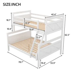 Twin Over Full Bunk Bed With Ladder And Safety Guardrail-ModernLuxe -Child Home Decoration Store GUEST 34734494 1d79 4128 9da8 dc324b4ef01f