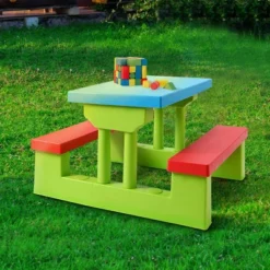Costway 4 Seat Kids Picnic Table W/Umbrella Garden Yard Folding Children Bench Outdoor -Child Home Decoration Store GUEST 35c4a760 9001 4817 97ac 502e907e274c
