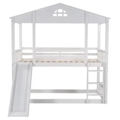 Twin Over Twin House Shaped Bunk Bed With Convertible Slide And Ladder-ModernLuxe -Child Home Decoration Store GUEST 364ee82c 7875 4aec 92d1 0f8176f78e9a