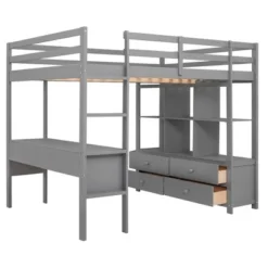 Loft Bed With Built-In Desk, Storage Shelves And Drawers - ModernLuxe -Child Home Decoration Store GUEST 36a5a0f8 5bd0 493e aa8a f203b1c1e2a0