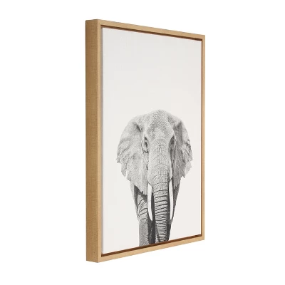 24" X 18" Elephant Framed Canvas Art - Uniek 3 24" X 18" Elephant Framed Canvas Art - Uniek