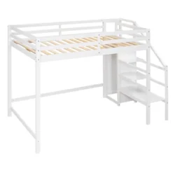 Full Size Loft Bed With Built-in Storage Wardrobe And Stairs-ModernLuxe 16 Full Size Loft Bed With Built-in Storage Wardrobe And Stairs-ModernLuxe -Child Home Decoration Store GUEST 37b903db 5abd 4c21 8709 8b0bf247ff63