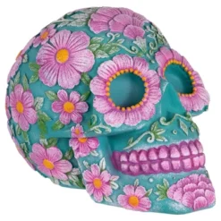 Northlight 7.75" Blue And Pink Day Of The Dead Skull Coin Bank -Child Home Decoration Store GUEST 3981b4e1 0f9a 43b6 b5f1 748539e9401d