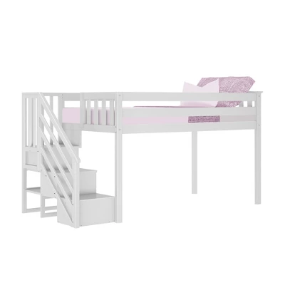 Max & Lily Twin Low Loft Bed With Staircase 10 Max & Lily Twin Low Loft Bed With Staircase - Image 8