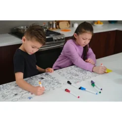 Merka Kids Toddler Essentials Coloring Placemats For Kids, Set Of 4 Mats With 7 Markers Jungle Space Sea Unicorns -Child Home Decoration Store GUEST 399bfd66 7649 4262 b913 afa9ea96d187