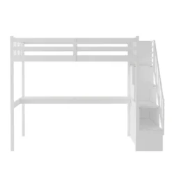 Twin Size Loft Bed With Staircase And Built-in Desk - ModernLuxe 13 Twin Size Loft Bed With Staircase And Built-in Desk - ModernLuxe -Child Home Decoration Store GUEST 399f056c ca2b 4fb7 9978 a6b63b397e06