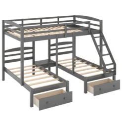 Full Over Twin & Twin Bunk Bed, Gray - ModernLuxe -Child Home Decoration Store GUEST 39a47508 68c2 452d 9f20 53febcf03f53