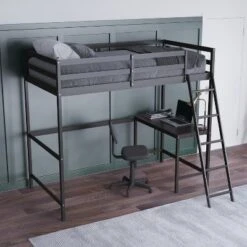 Emma And Oliver Twin Wood Loft Bed Frame With Protective Guardrails And Integrated Desk And Ladder For Use With Any 6-8" Thick Mattress 14 Emma And Oliver Twin Wood Loft Bed Frame With Protective Guardrails And Integrated Desk And Ladder For Use With Any 6-8" Thick Mattress -Child Home Decoration Store GUEST 3b510eed ba3a 4dd1 a733 1cba89295d1f